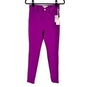 Good American Womens Compression Shine Pants in Pop Thistle Magenta Pink